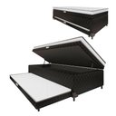 Ver imagem 2 de Cama Box Baú com Colchão de Espuma Acoplado e Auxiliar de Espuma Copenhague Solteiro 88cm