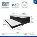 Ver imagem 4 de Cama Box Baú com Colchão de Espuma Acoplado e Auxiliar de Espuma Copenhague Solteiro 88cm