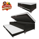 Ver imagem 2 de Cama Box Baú com Colchão de Espuma Acoplado e Auxiliar de Espuma Copenhague Solteiro 88cm