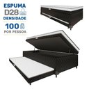 Ver imagem 3 de Cama Box Baú com Colchão de Espuma Acoplado e Auxiliar de Espuma Copenhague Solteiro 88cm