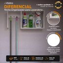 Ver imagem 3 de Armário Aéreo para Lavanderia MDP 15mm com Nicho Organizador Branco
