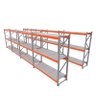 Expositor 8 mini porta pallet 250 kg 180x200x60 (CxLxP) cinza com laranja bandejas mdf branco - 1