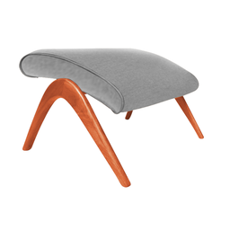 Poltrona Mona Plus Vk Anos 50 Suede Cinza com Puff - 3