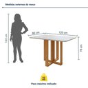 Ver imagem 3 de Mesa de Jantar 4 Lugares Tampo Vidro e MDF Tessera Off White Amêndoa Clean/Off White