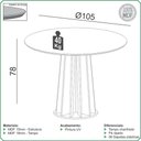 Ver imagem 5 de Mesa de Jantar Redonda Pés Ripado Orgânico 105cm Ceci D03 Off White Freijó - Lyam Decor