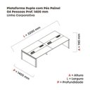 Ver imagem 3 de Mesa de Plataforma Dupla para 4 Pessoas Corporativa 160x140/4p 320cm Industrial Escarlate E Preto