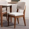 Conjunto com 4 Cadeiras de Madeira Maciça Estofada Ella - Natural C/ Linho Off White - 2