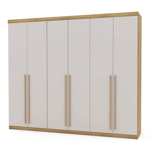 Guarda Roupa Casal 6 Portas e 6 Gavetas 275 Cm Majestic Nature/fendi - Pallazio