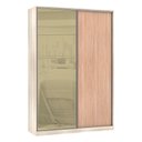 Ver imagem 1 de Guarda-roupa Solteiro Luciane 2 Portas de Correr 3 Gavetas Prime Plus Alumínio com Vidro 8 Cm