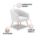 Ver imagem 6 de Kit 1 Sofá Namoradeira e 1 Poltrona Stella Bouclê Off White Pés Palito Natural - D'Rossi