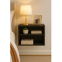 Ver imagem 1 de Mesa Cabeceira Criado Suspenso Mudo Mesinha Quarto Cama Mdf Fosco:preto