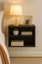 Ver imagem 1 de Mesa Cabeceira Criado Suspenso Mudo Mesinha Quarto Cama Mdf Fosco:preto