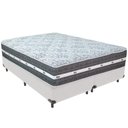 Ver imagem 1 de Cama Box Branco e Colchão Black Graphite Molas Ensacadas Queen 158x198x27 Anjos