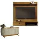 Ver imagem 1 de Estante Home Theater Suspenso Íris Cumaru com Aparador para Sala Buffet Mônaco Cumaru Opala - Madete