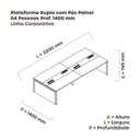 Ver imagem 3 de Estação de Trabalho para 4 Pessoas em MDP para Escritório Cinza Grafito/Branca