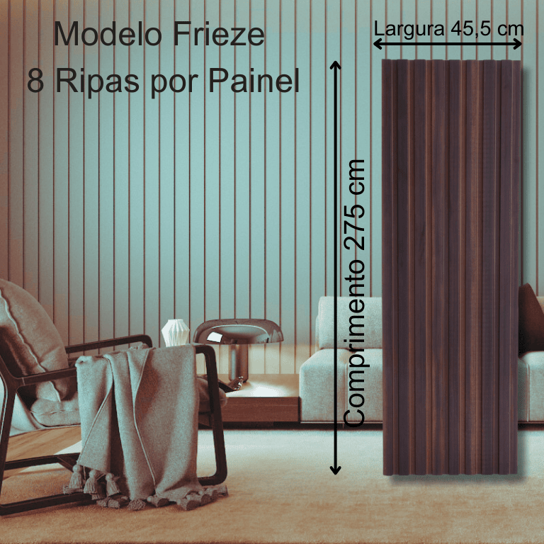 Painel Ripado Frieze Tabaco 2750 X 455 X 9mm - 2