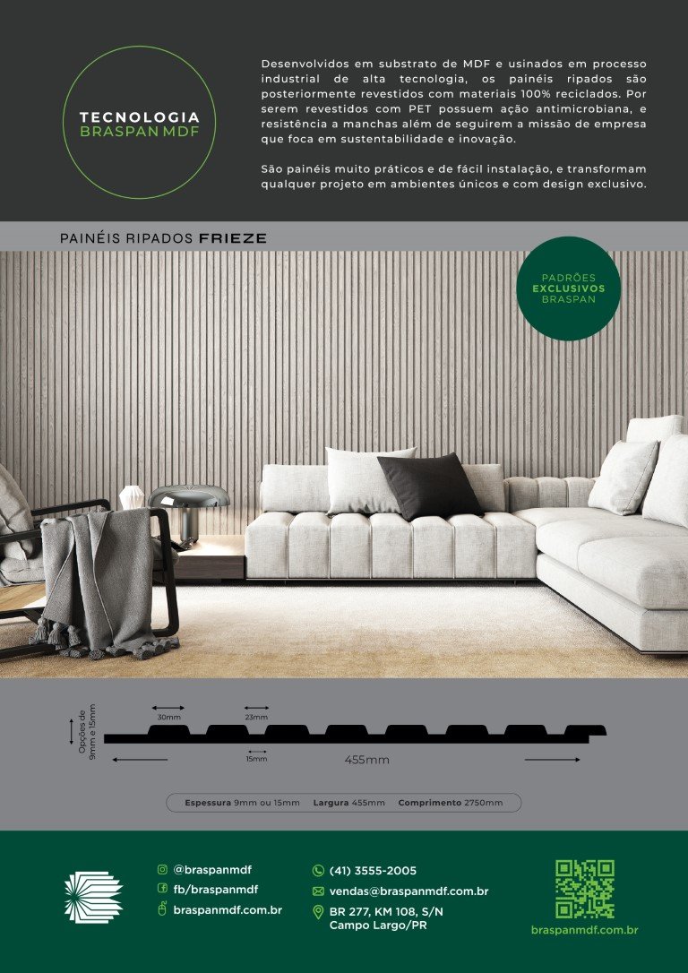 Painel Ripado Frieze Tabaco 2750 X 455 X 9mm - 7