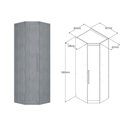 Ver imagem 4 de Quarto Completo Modu Rizon/linea 3 Peças ( 2 Guarda Roupas + 1 Closet Canto Obliquo) Qcm105 Cumaru