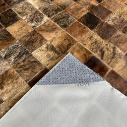 Tapete de couro marrom exótico 1,50x2,00 sem borda peça 10cm - 3