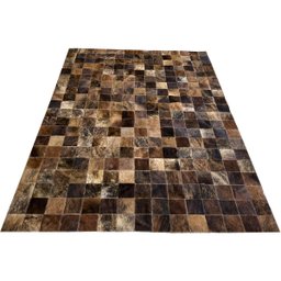 Tapete de couro marrom exótico 1,50x2,00 sem borda peça 10cm - 1