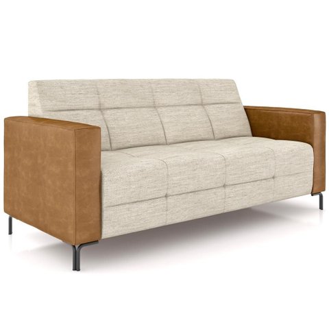 Sofá 3 Lugares Sala Living Industrial 180cm Senna K01 Couríssimo Whisky Linho Champanhe - Lyam