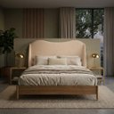 Ver imagem 1 de Cabeceira para Cama Box Estofada Persa 140cm Boucle Cinza Linha Premium Pés em Sapatas Plasticas.