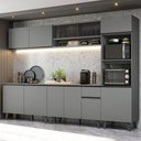 Ver imagem 1 de Armário De Cozinha Completa 300cm Cinza Nice 02 Cinza