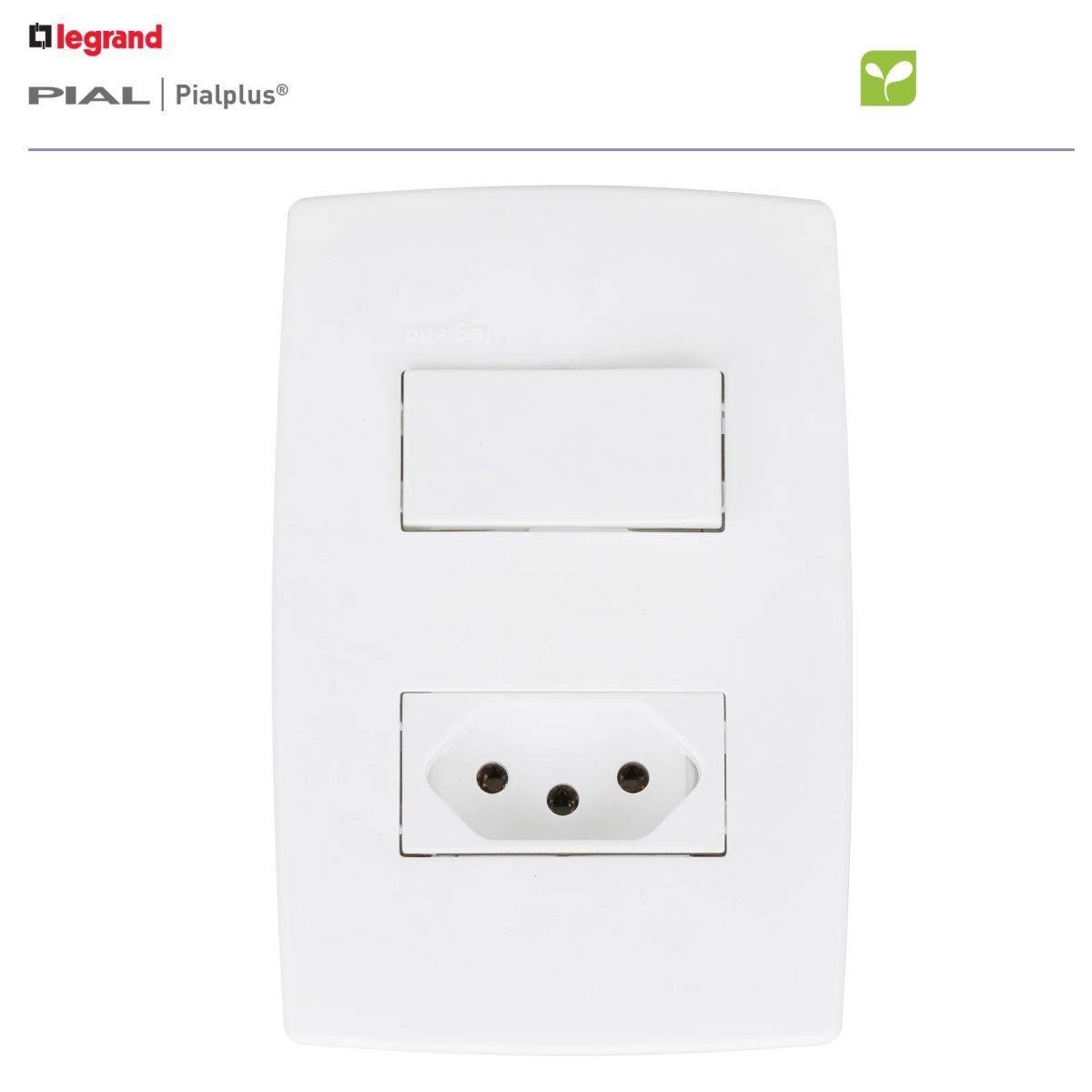 Conjunto Interruptor + Tomada 10a Pial Plus 615074 Legrand - 8
