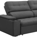 Ver imagem 5 de Sofá Retrátil Reclinável para Sala 3 Lugares 250cm Nour F04 Veludo Cinza Escuro - Lyam Decor