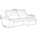 Ver imagem 4 de Sofá Retrátil Reclinável para Sala 3 Lugares 250cm Nour F04 Veludo Cinza Escuro - Lyam Decor