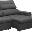 Ver imagem 6 de Sofá Retrátil Reclinável para Sala 3 Lugares 250cm Nour F04 Veludo Cinza Escuro - Lyam Decor