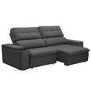 Ver imagem 1 de Sofá Retrátil Reclinável para Sala 3 Lugares 250cm Nour F04 Veludo Cinza Escuro - Lyam Decor