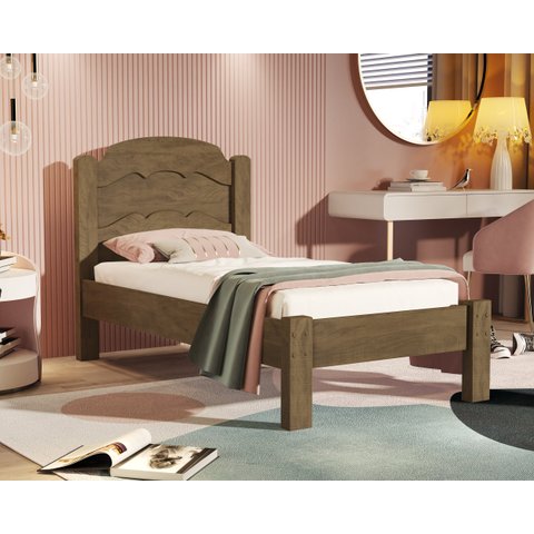 Cama de Solteiro Estrados Reforçados Segurança 100% Mdf Lais:‎ Castanho