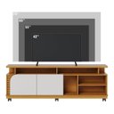 Ver imagem 4 de Rack para TV até 75 Polegadas 180cm Rodízio 2 Portas Jurere Marrom Naturale/Off White Matte