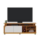 Ver imagem 2 de Rack para TV até 75 Polegadas 180cm Rodízio 2 Portas Jurere Marrom Naturale/Off White Matte