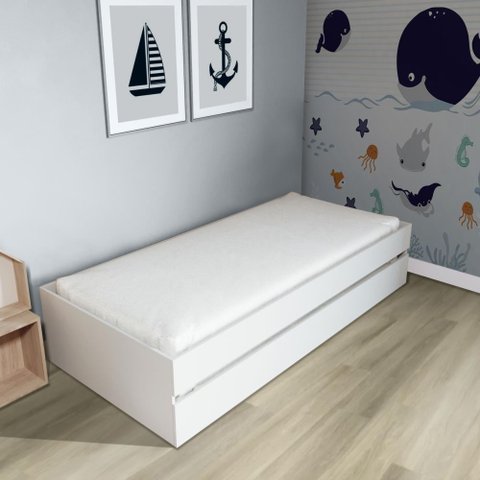 Bicama Solteiro Mdf Bp Branco Megamobilia