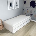 Ver imagem 1 de Bicama Solteiro Mdf Bp Branco Megamobilia