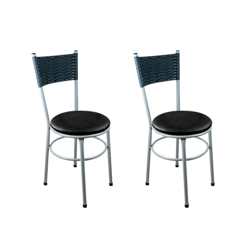 2 Cadeiras Cinza para Cozinha Viena:Preto