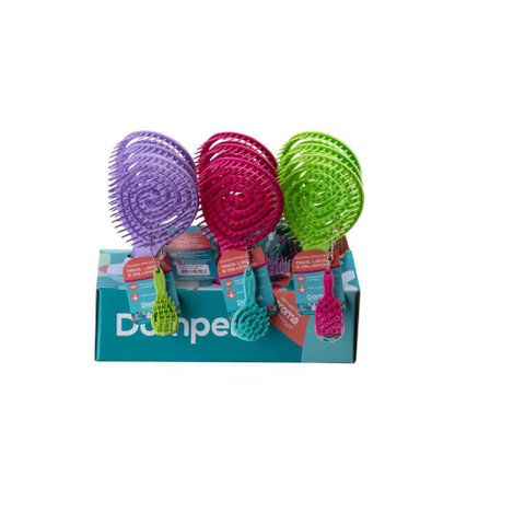 Display Pente Esc Pirulito 4018 Dompel c/ 9 Pentes - Violeta, Rosa Escuro e Verde Limão