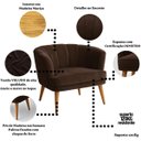 Ver imagem 3 de Conjunto 2 Poltronas Estofada para Sala de Estar Aconchegante Tecido Veludo Pés de Madeira