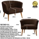 Ver imagem 2 de Conjunto 2 Poltronas Estofada para Sala de Estar Aconchegante Tecido Veludo Pés de Madeira