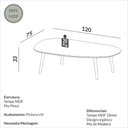 Ver imagem 3 de Mesa de Centro Organica 120cm 100% Mdf Dalla Costa Casa Lar Cor:off White com Freijó