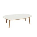 Ver imagem 2 de Mesa de Centro Organica 120cm 100% Mdf Dalla Costa Casa Lar Cor:off White com Freijó