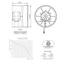 Ver imagem 2 de Exaustor Axial 5 Pás 300mm Eq300m4 Alta Rotação 1740rpm 1-5 Hp 110v-220v