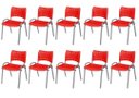 Ver imagem 2 de Cadeira Iso Base Cinza, Igreja, Escola, Escritório - Vermelho Kit 10 Peças