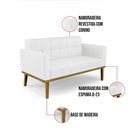 Ver imagem 3 de Sofá Namoradeira 2 Lugares Base de Madeira Castanho Elisa Corino Branco D03 - D'rossi