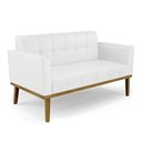 Ver imagem 2 de Sofá Namoradeira 2 Lugares Base de Madeira Castanho Elisa Corino Branco D03 - D'rossi