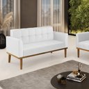 Ver imagem 1 de Sofá Namoradeira 2 Lugares Base de Madeira Castanho Elisa Corino Branco D03 - D'rossi