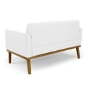 Ver imagem 7 de Sofá Namoradeira 2 Lugares Base de Madeira Castanho Elisa Corino Branco D03 - D'rossi