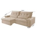 Ver imagem 2 de Sofá Nivus Linho 02 Módulos de 110cm B25cm Meu Sofá Online A294 Linho Creme